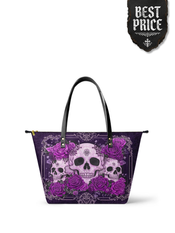 "Bloodrose" Poison Plum Leather Tote Bag