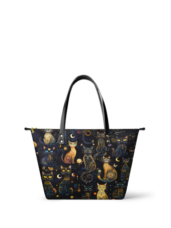 "Lunacat" Leather Tote Bag