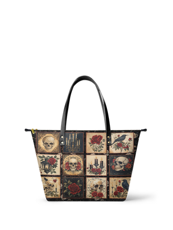 "Blacklitany" Leather Tote Bag