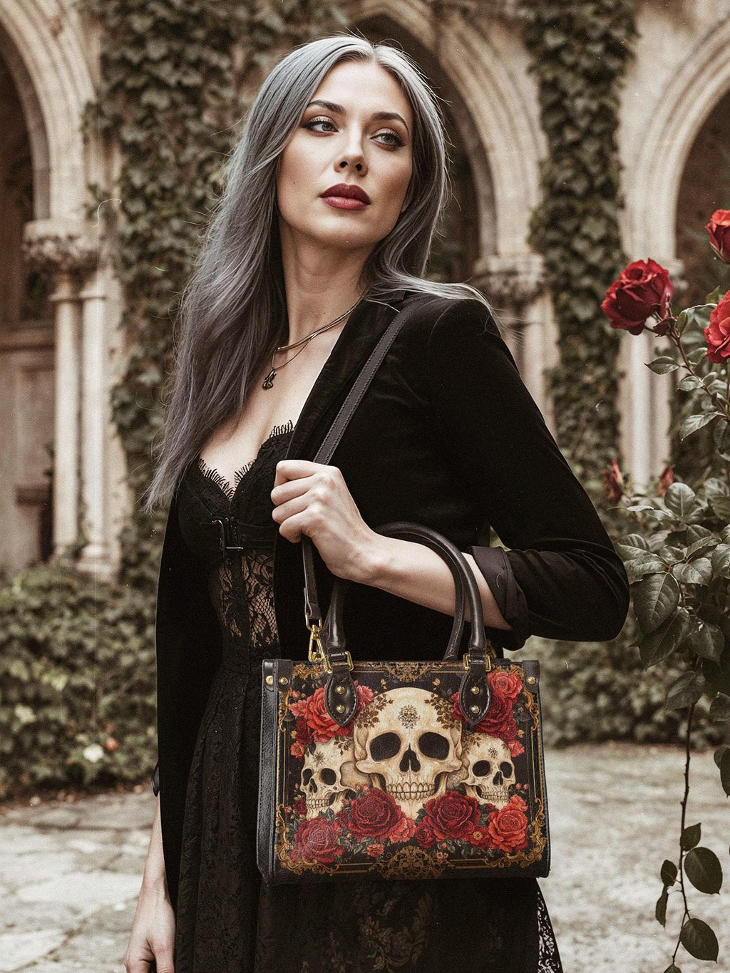 "Bloodrose" Small Leather Bag