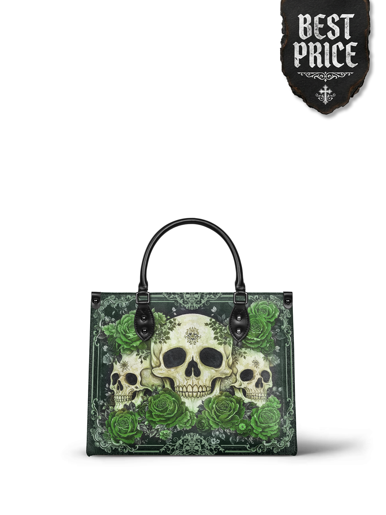 Bloodrose Poison Ivy - Black Interior - Leather Handbag