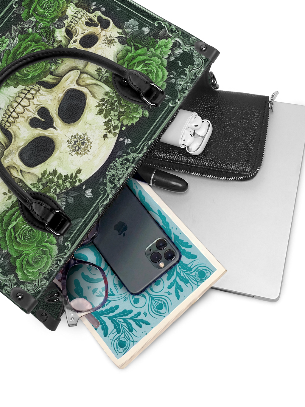 Bloodrose Poison Ivy - Black Interior - Leather Handbag