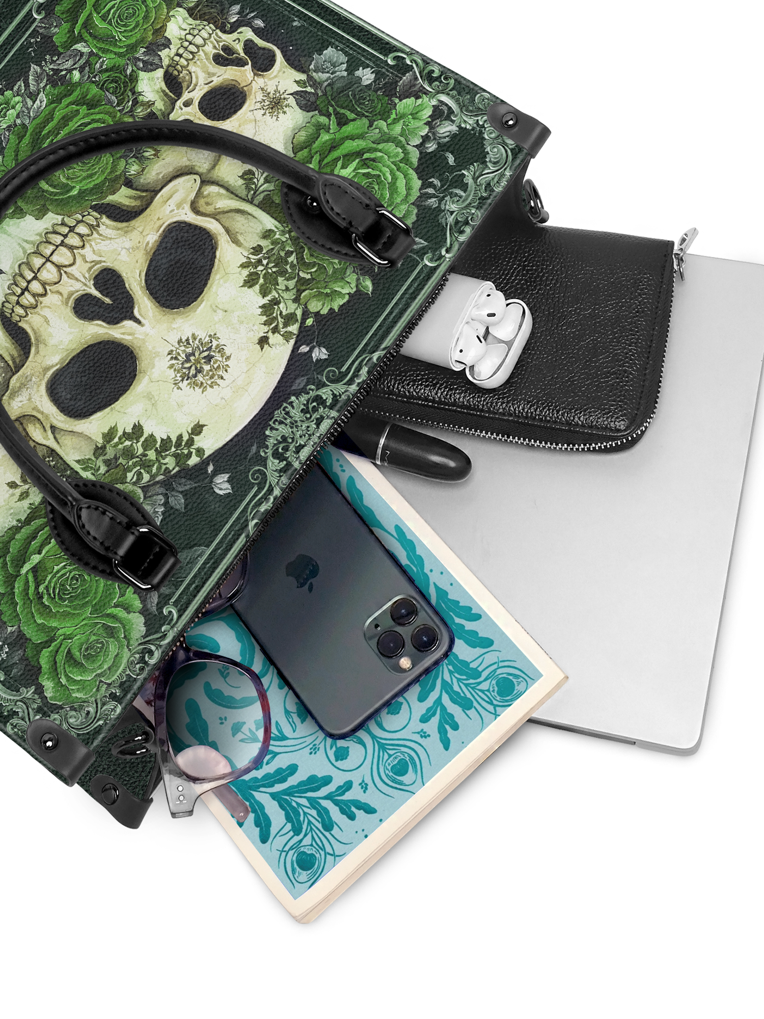 Bloodrose Poison Ivy - Black Interior - Leather Handbag