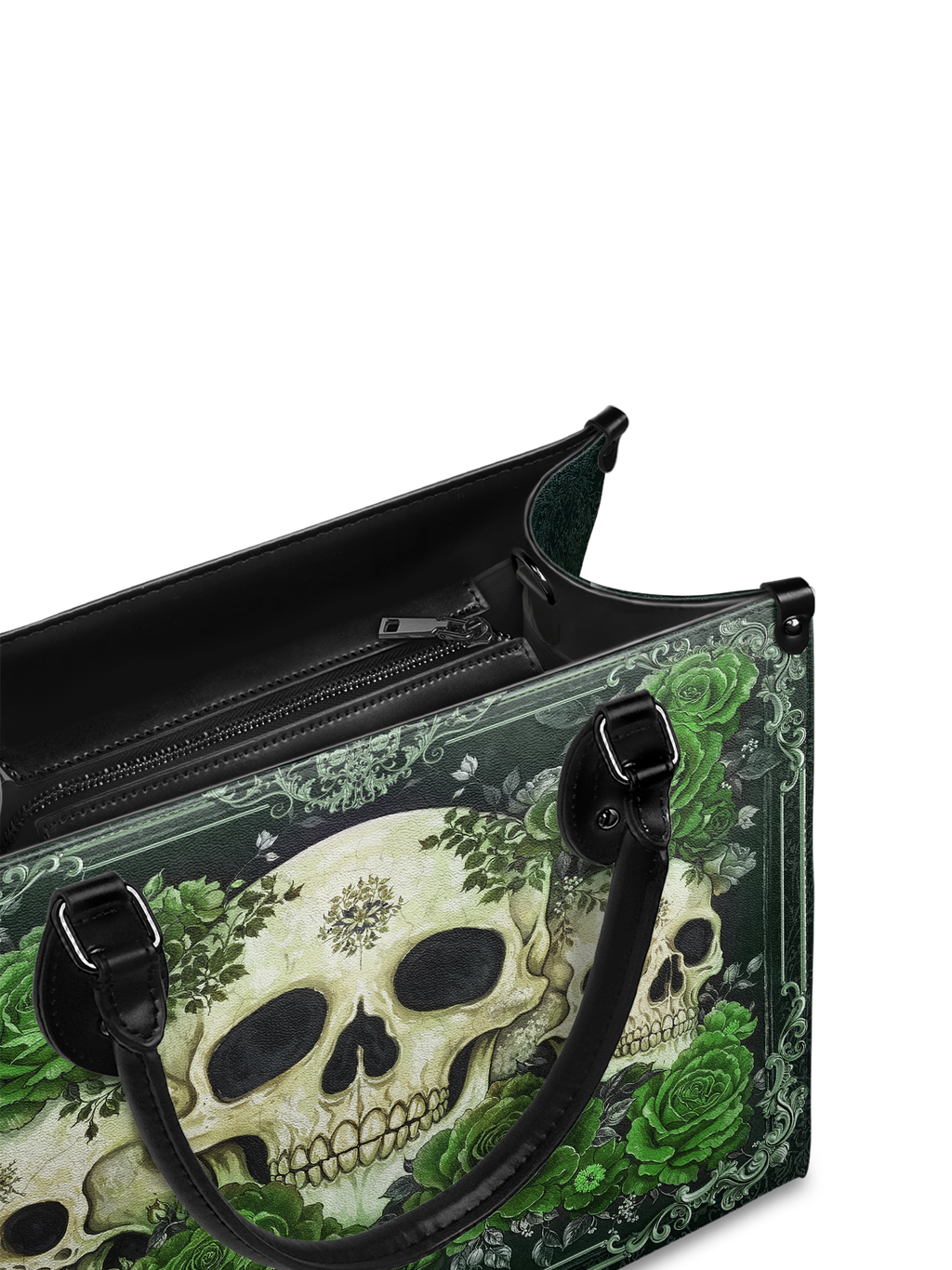 Bloodrose Poison Ivy - Black Interior - Leather Handbag