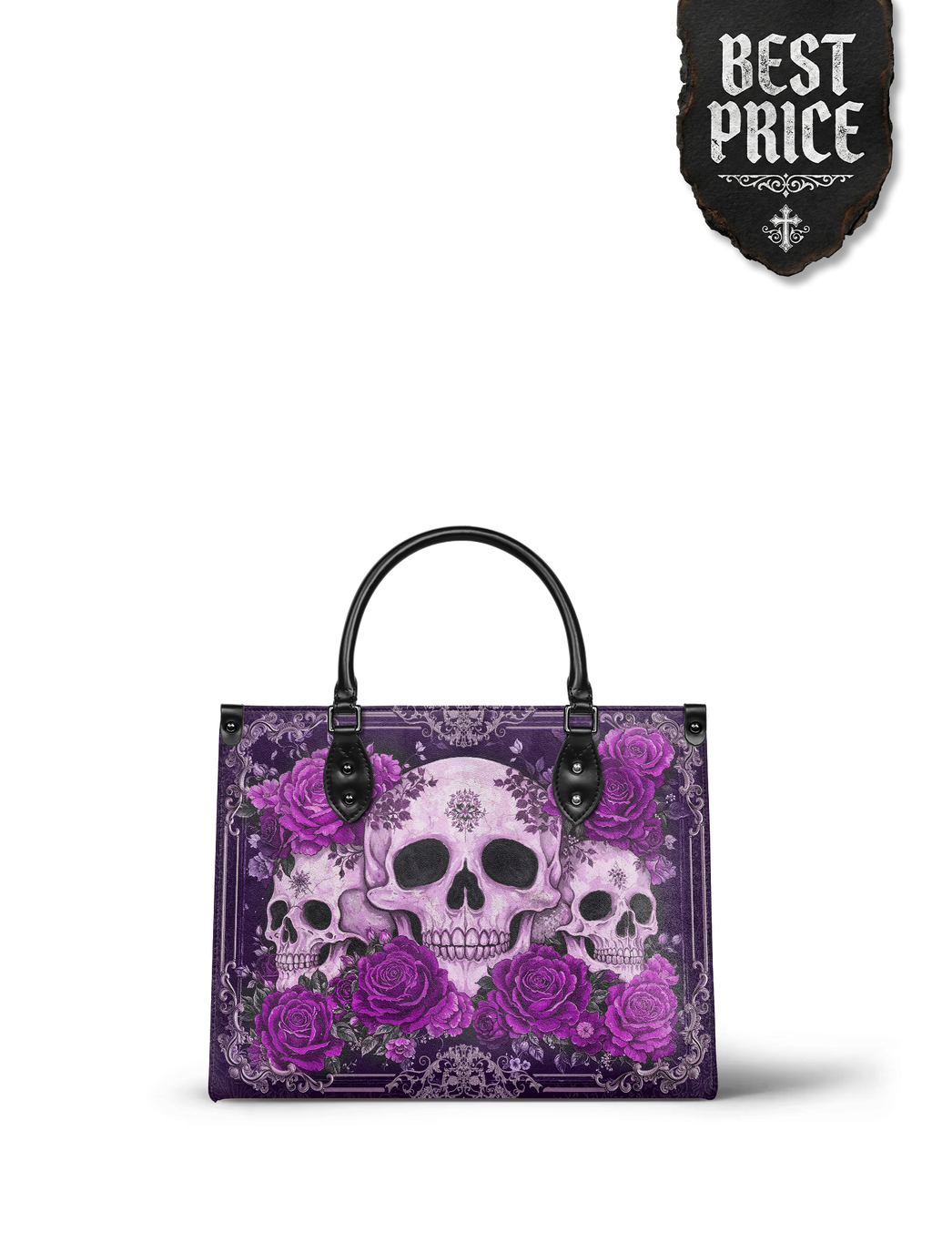 "Bloodrose" Poison Plum - Black Interior - Leather Handbag