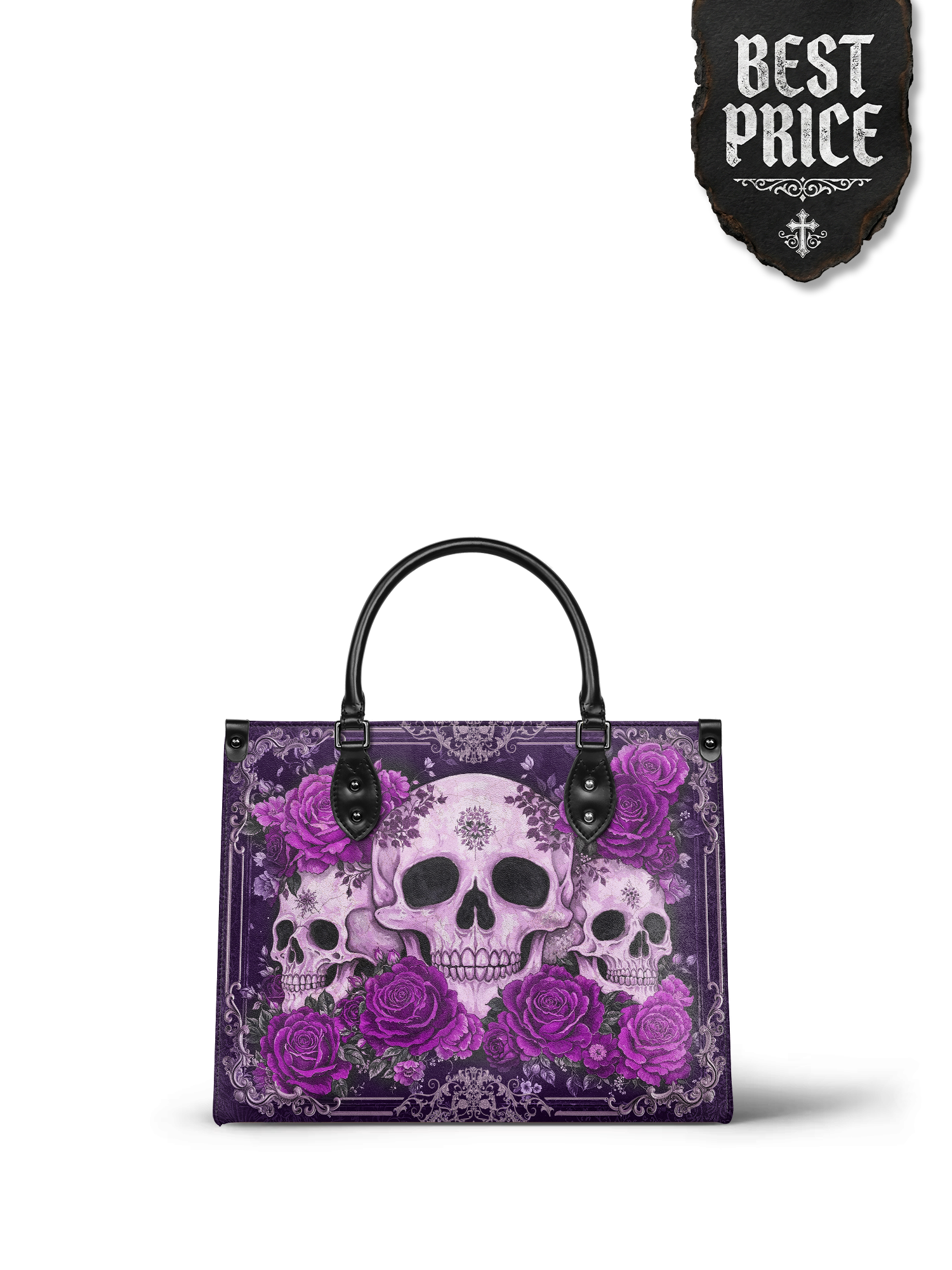 "Bloodrose" Poison Plum - Black Interior - Leather Handbag