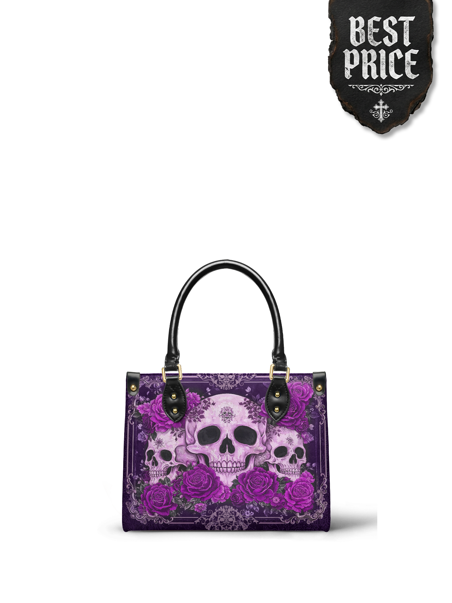"Bloodrose" Poison Plum Small Leather Bag