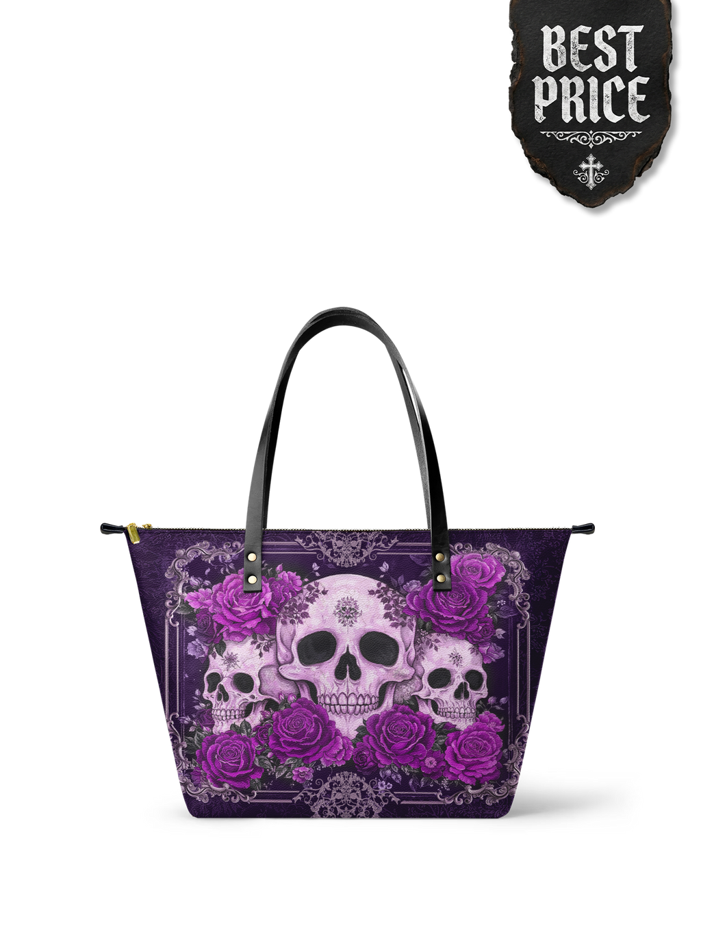 "Bloodrose" Poison Plum Leather Tote Bag