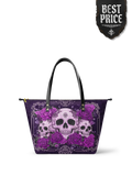 "Bloodrose" Poison Plum Leather Tote Bag