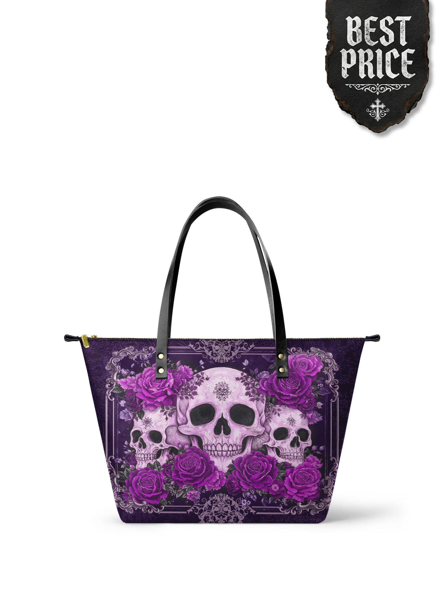 "Bloodrose" Poison Plum Leather Tote Bag