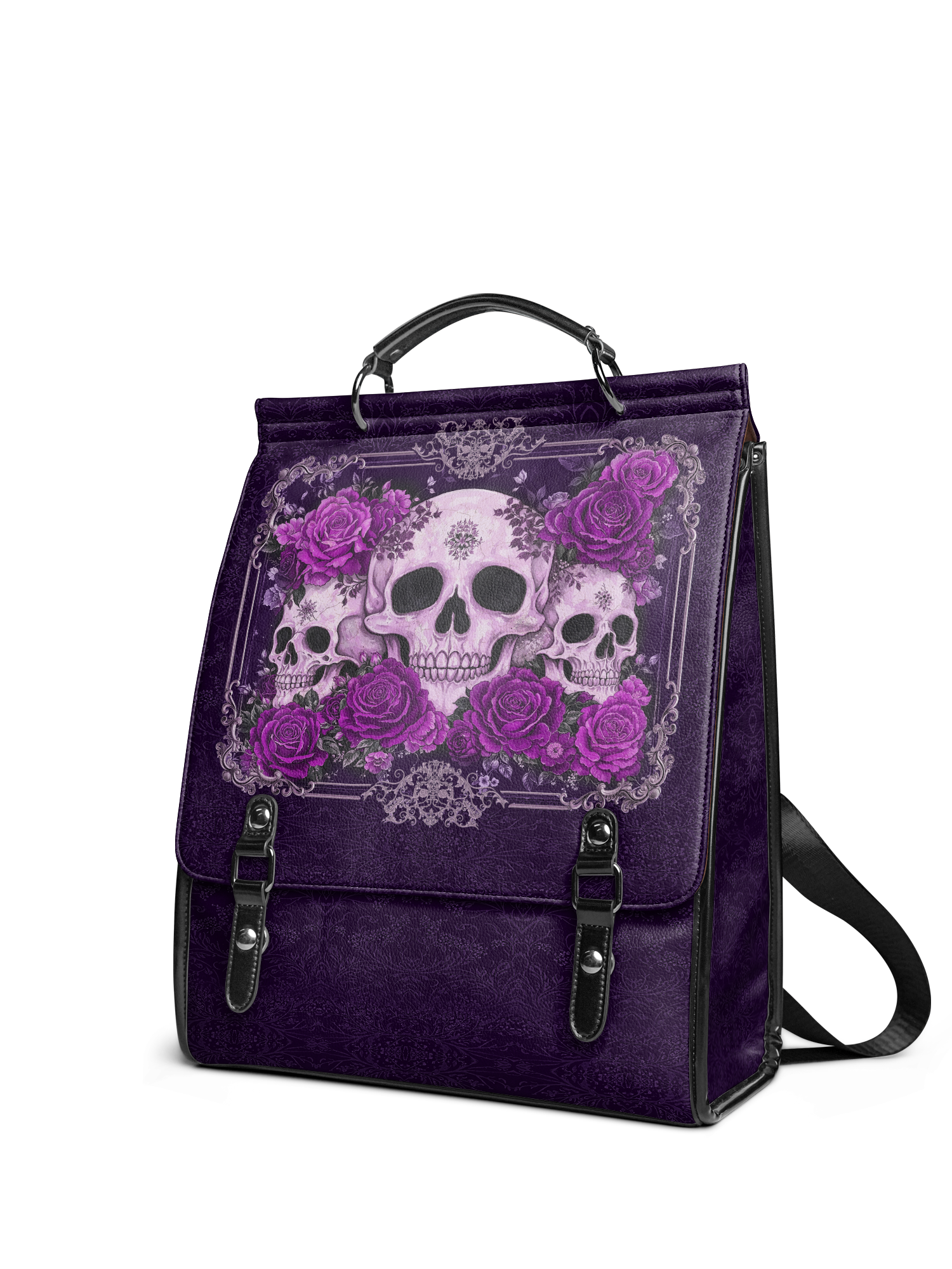"Bloodrose" Poison Plum Leather Backpack