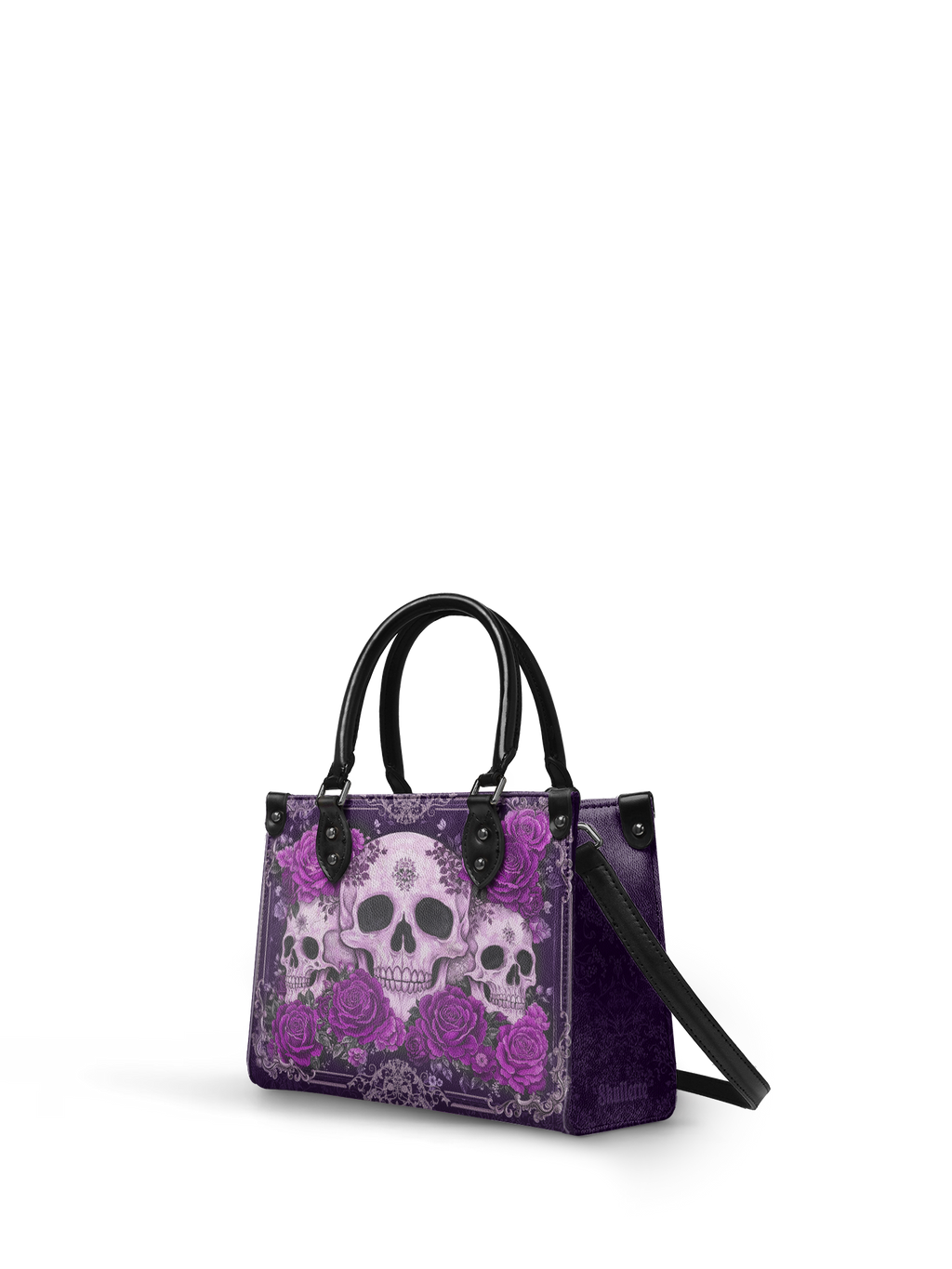 "Bloodrose" Poison Plum - Black Interior - Small Leather Handbag