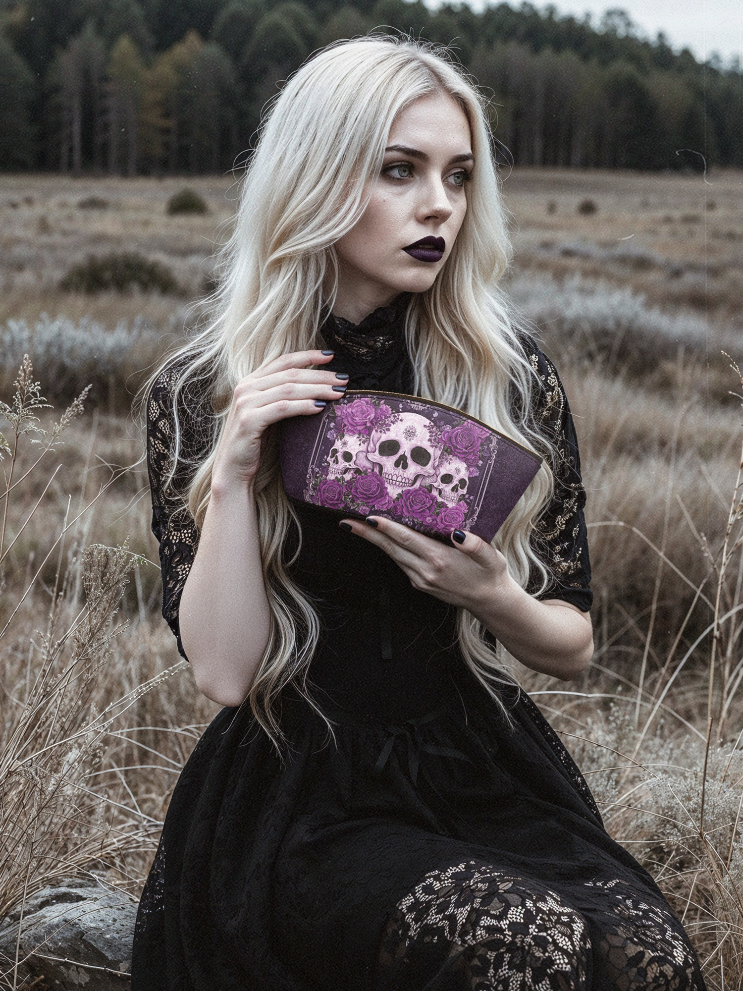 "Bloodrose" Poison Plum Eclipse Makeup Bag