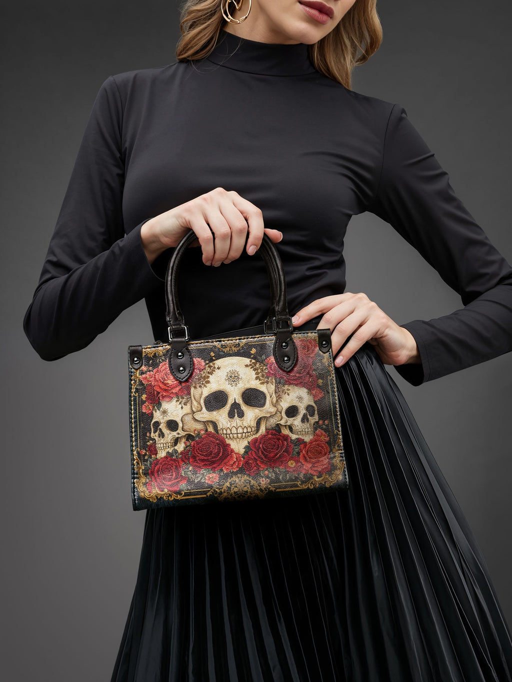 "Bloodrose" - Black Interior - Small Leather Handbag