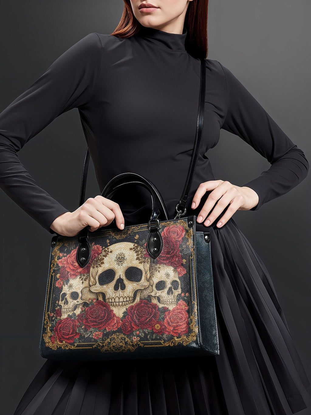 "Bloodrose" - Black Interior - Leather Handbag