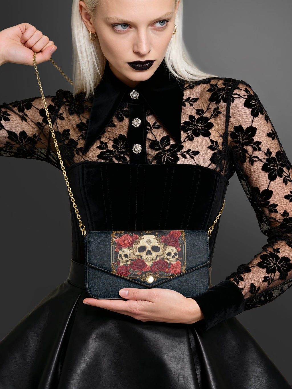 "Bloodrose" Envelope Chain Crossbody Bag