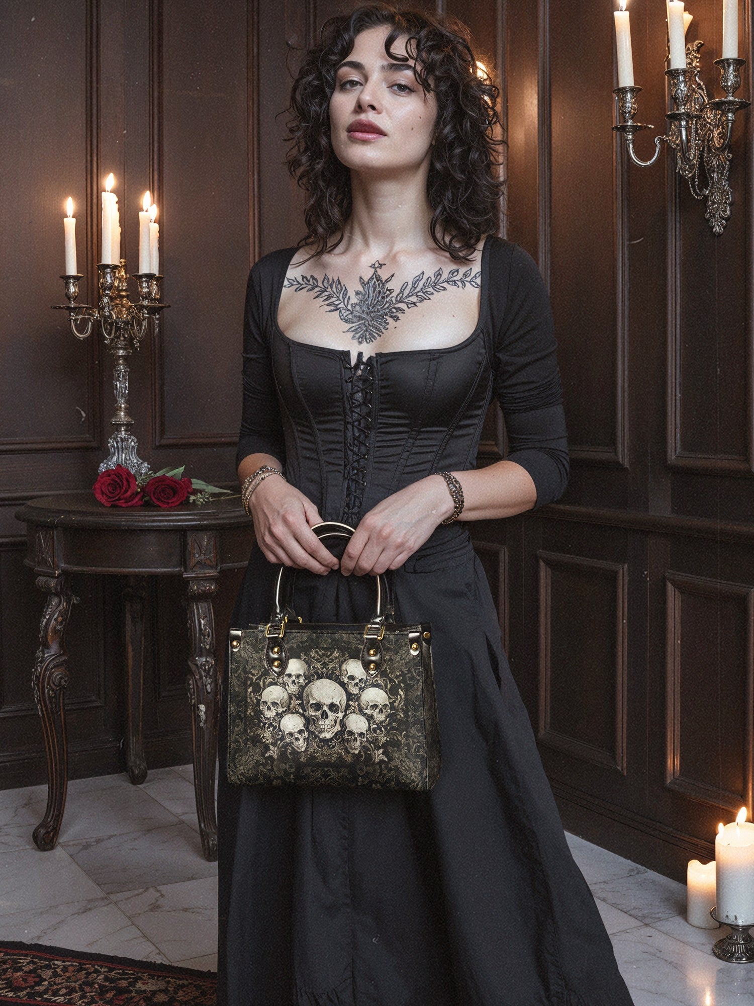 "Deathmark" Small Leather Bag
