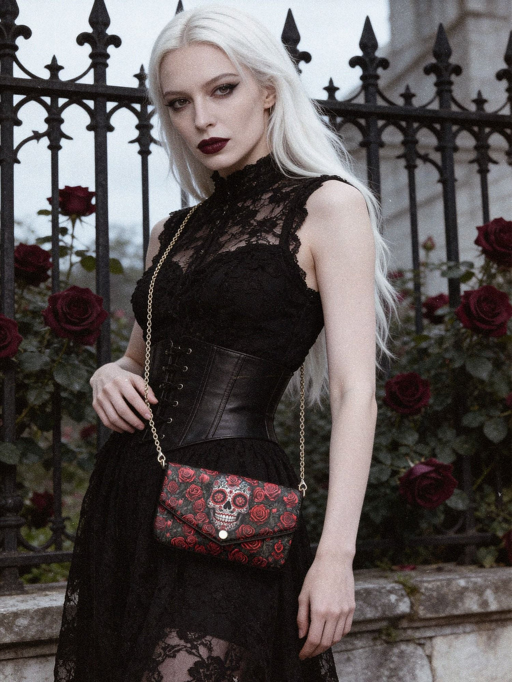 "La Roja" Envelope Chain Crossbody Bag