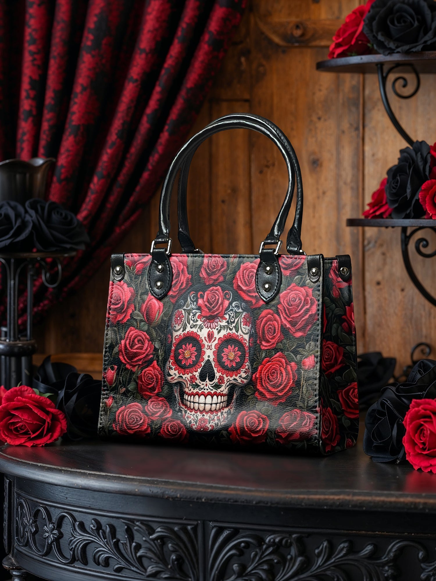 "La Roja" - Black Interior - Small Leather Handbag