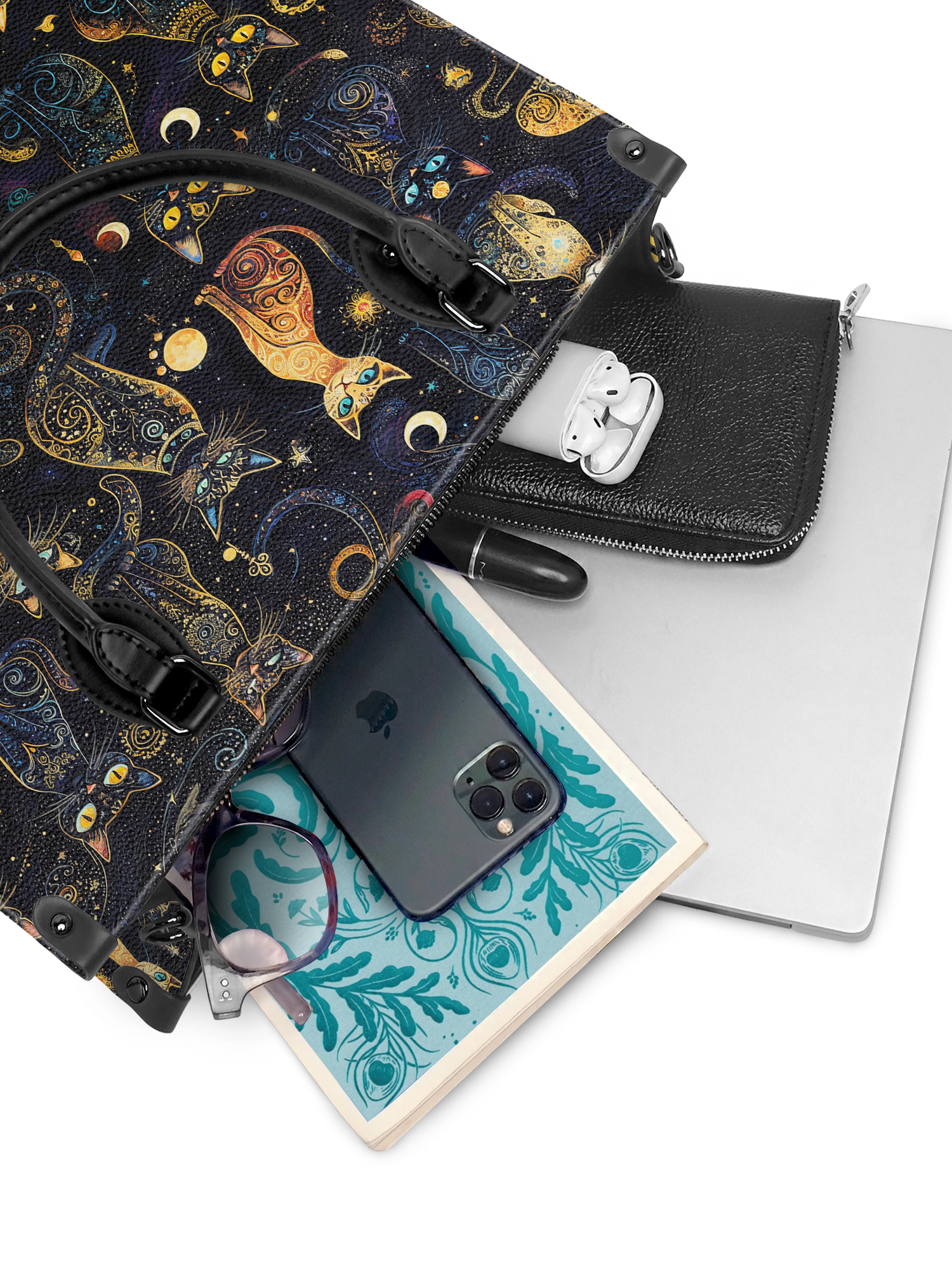 "Lunacat" - Black Interior - Leather Handbag