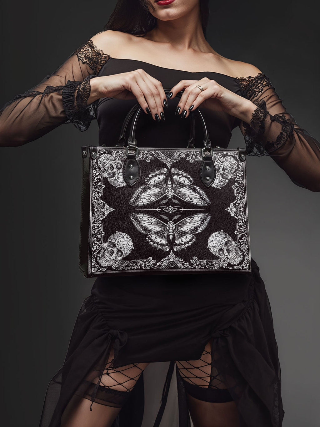 "Mothwing" - Black Interior - Leather Handbag