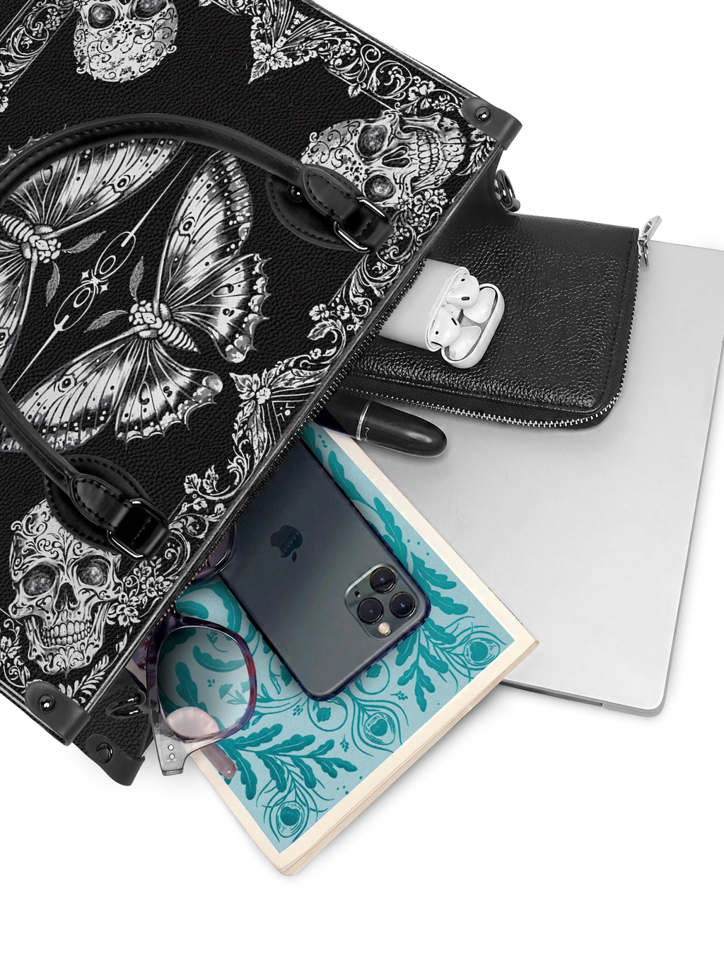"Mothwing" - Black Interior - Leather Handbag