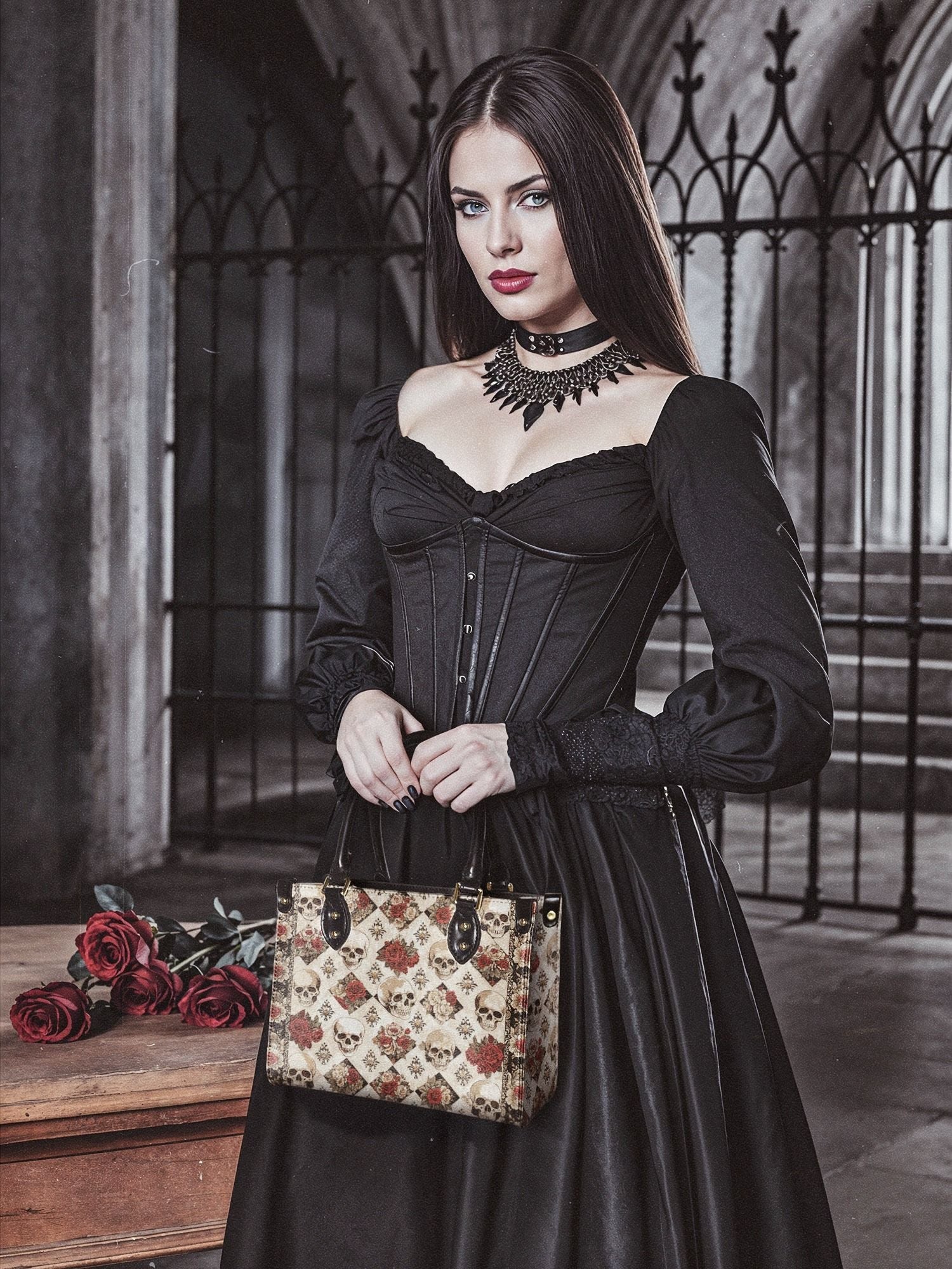 "Mournaire" Small Leather Bag