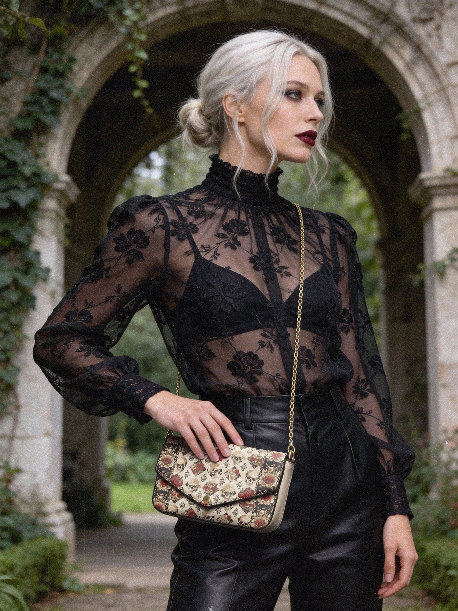 "Mournaire" Envelope Chain Crossbody Bag