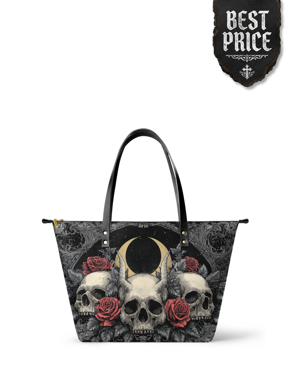 "Nightrosary" Leather Tote Bag