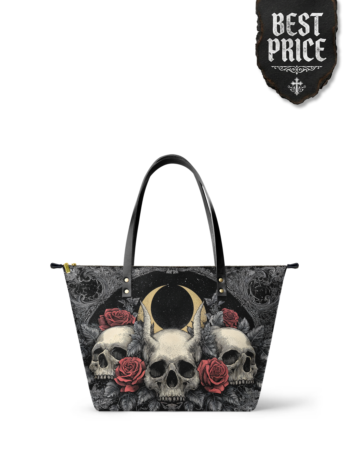 "Nightrosary" Leather Tote Bag