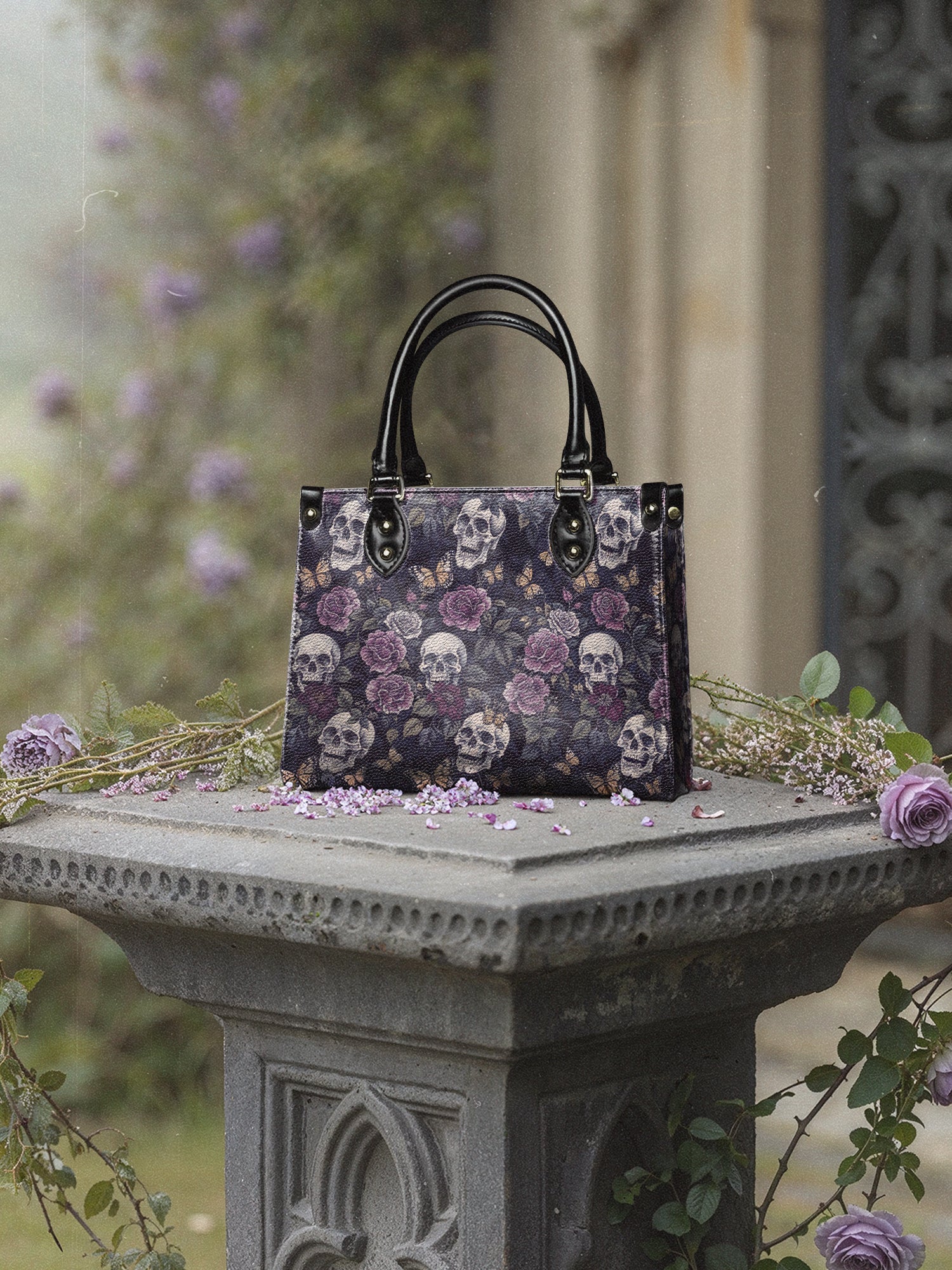 "Noctaflora" Small Leather Bag