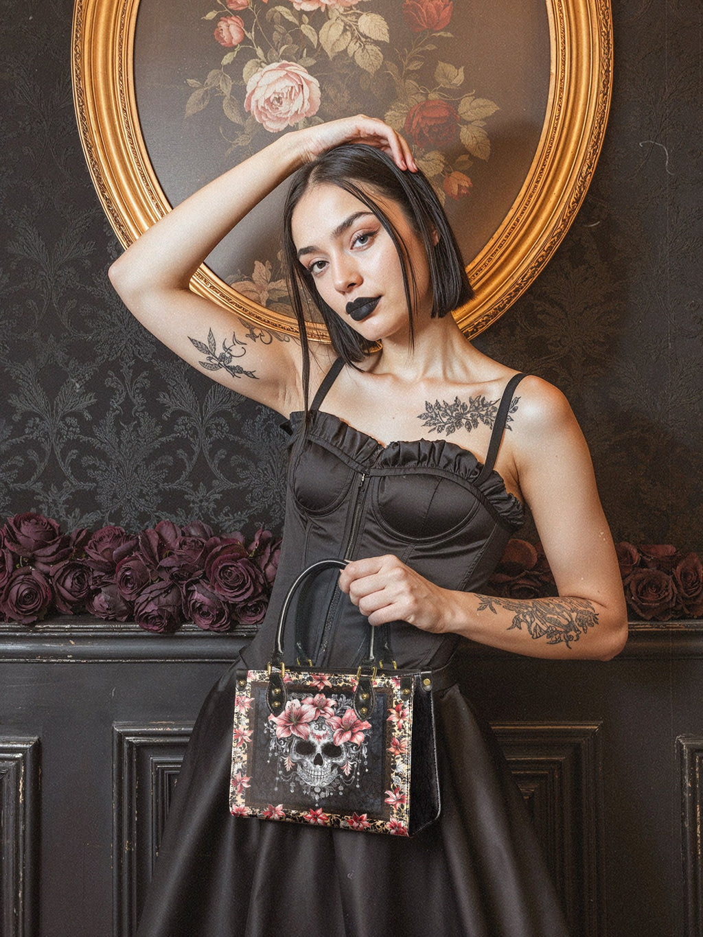 "Roselace" Small Leather Bag