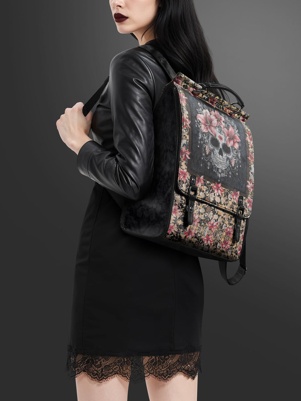 "Roselace" Leather Backpack
