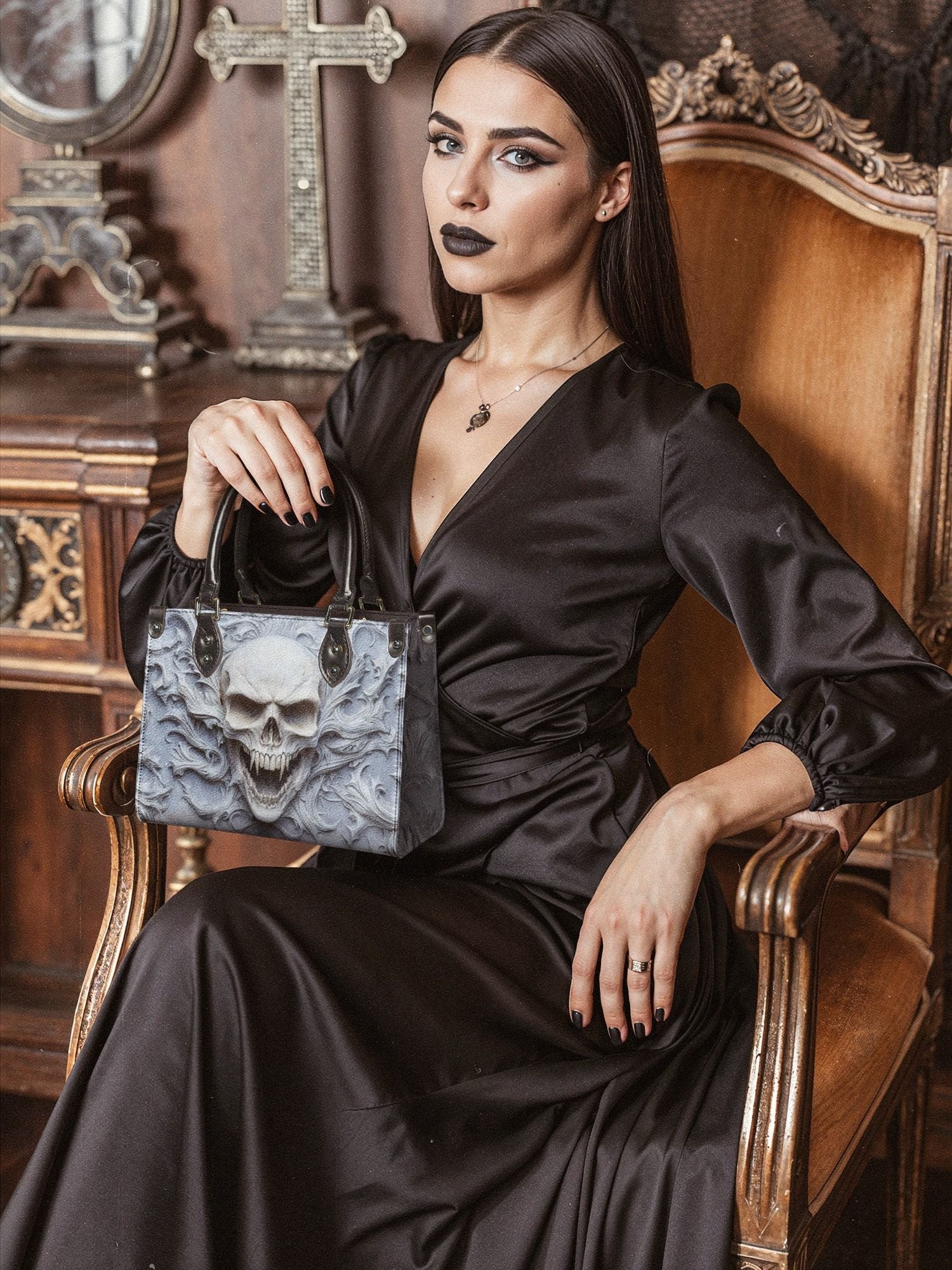 "Wraithbone" - Black Interior - Small Leather Handbag