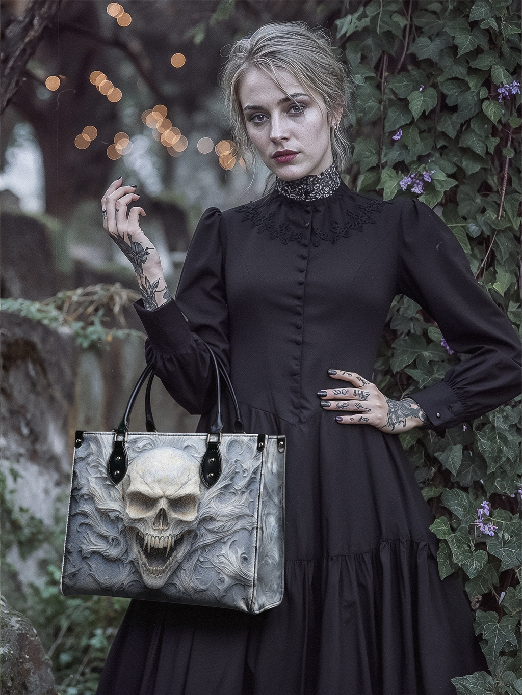 "Wraithbone" - Black Interior - Leather Handbag