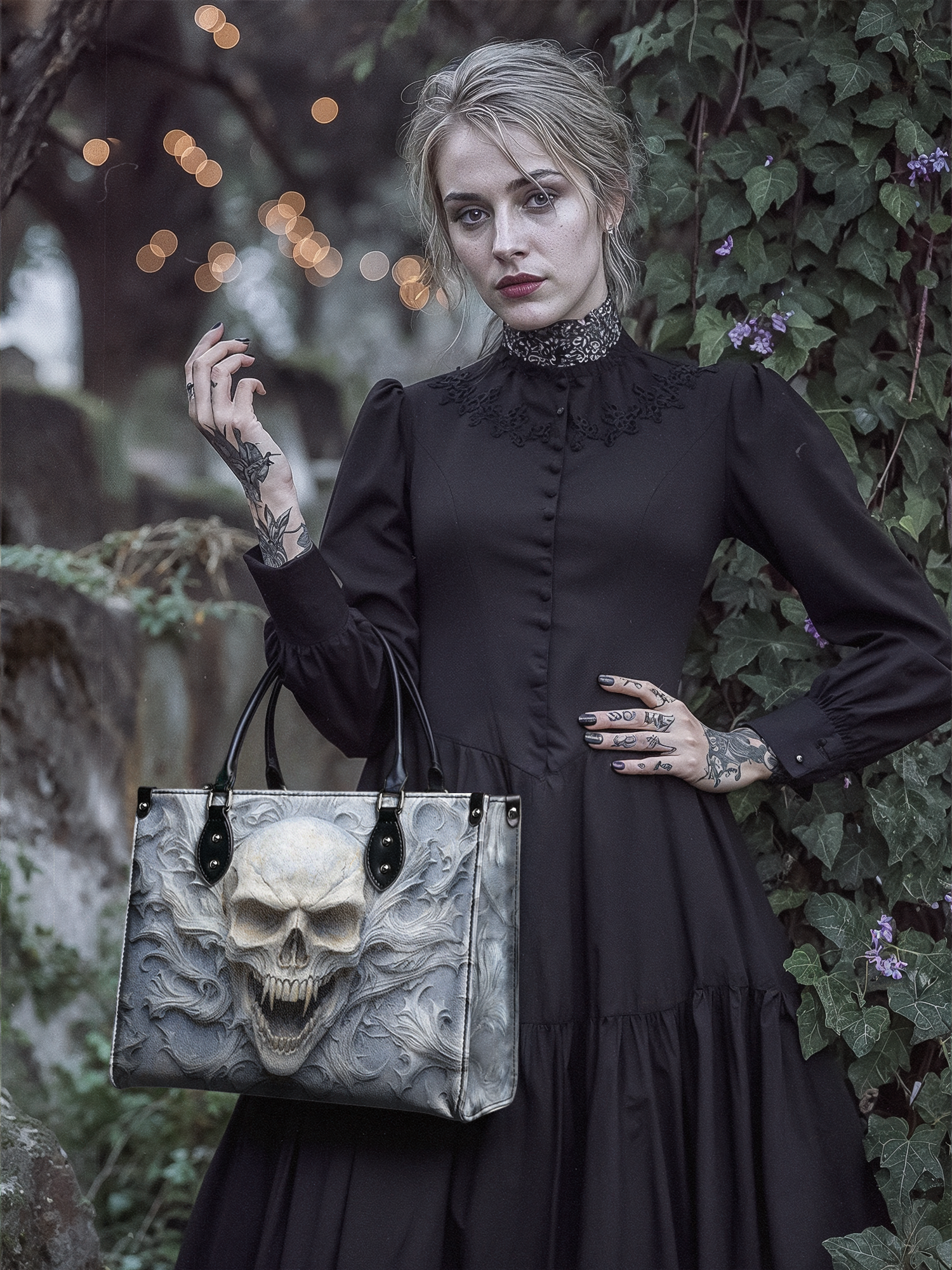 "Wraithbone" - Black Interior - Leather Handbag