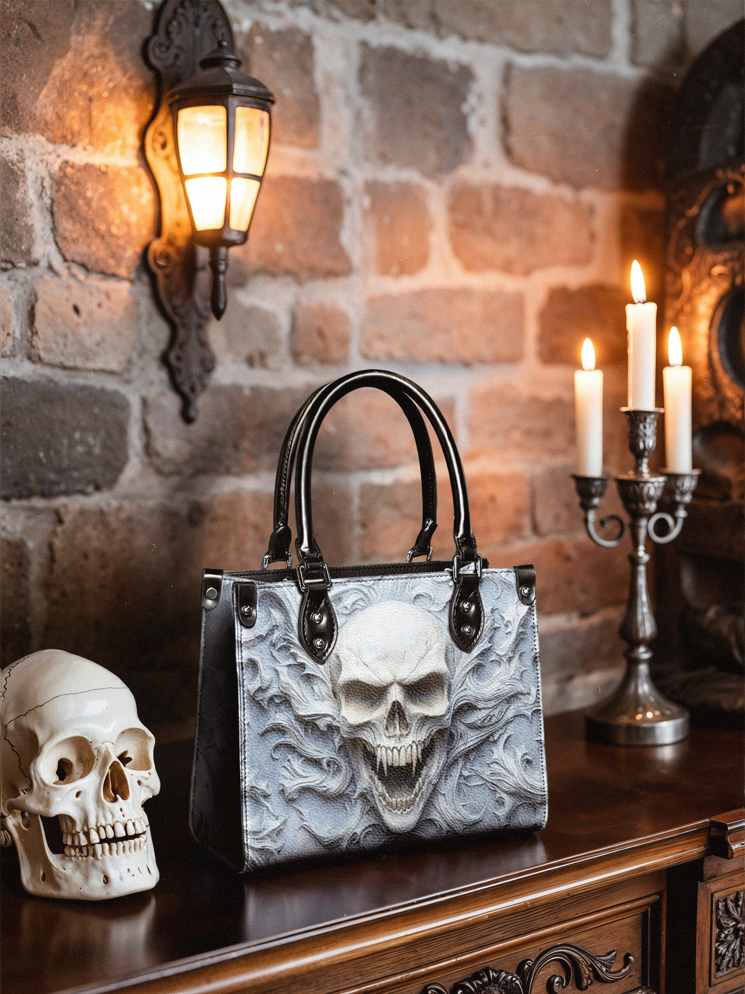"Wraithbone" - Black Interior - Small Leather Handbag
