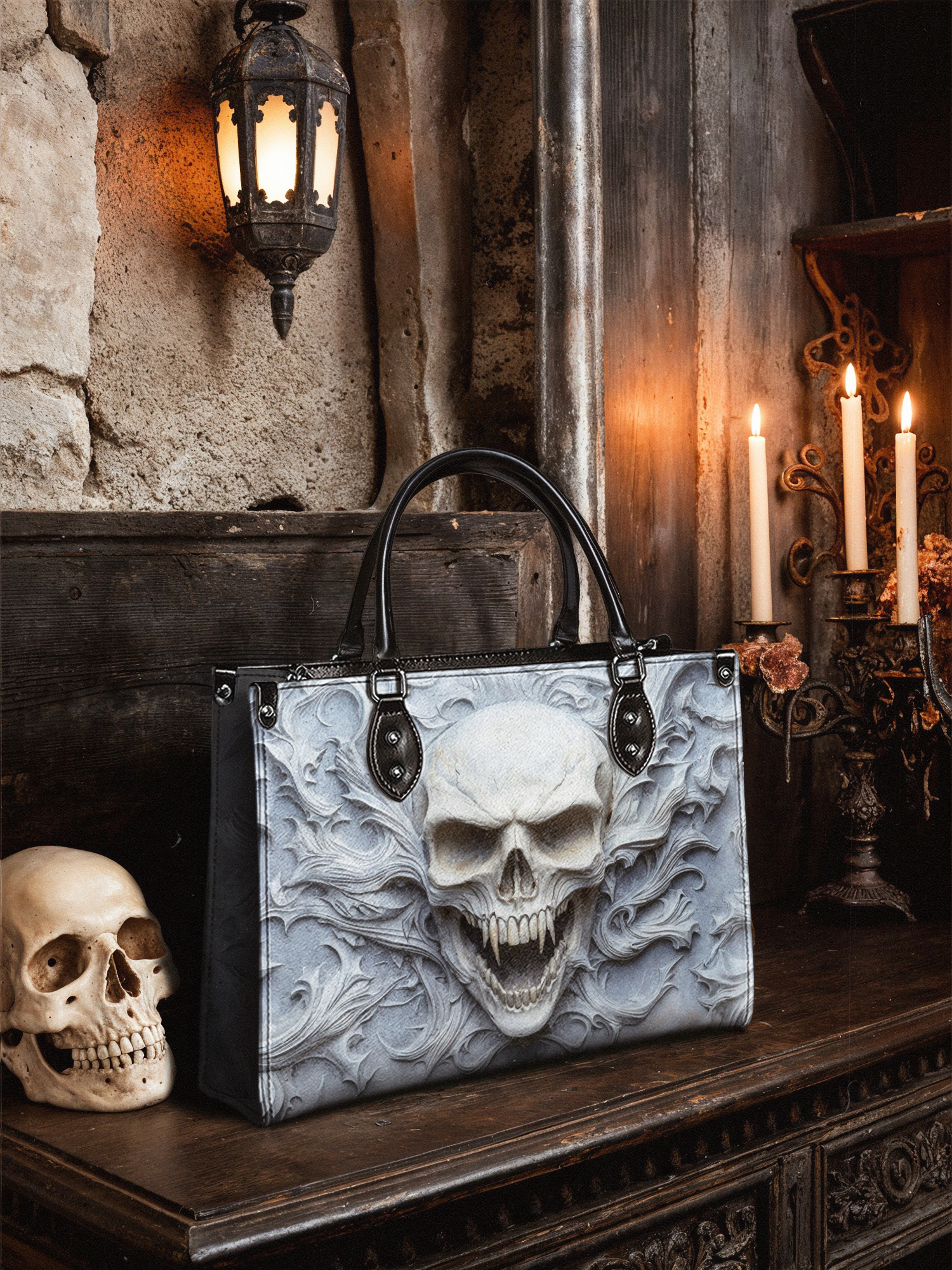 "Wraithbone" - Black Interior - Leather Handbag