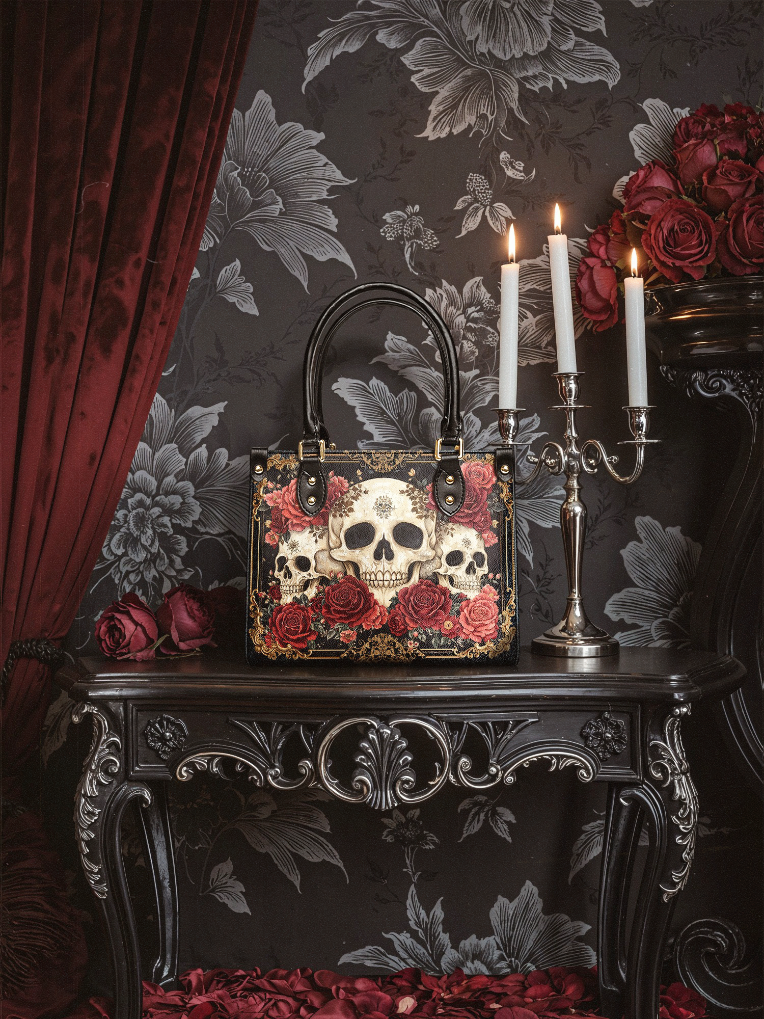 "Bloodrose" Small Leather Bag