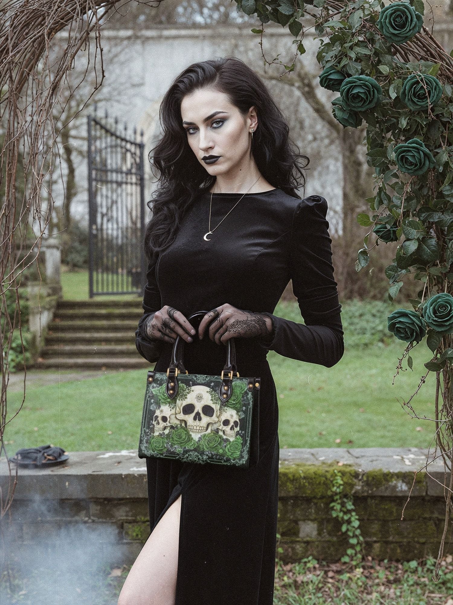 "Bloodrose" Poison Ivy Small Leather Bag