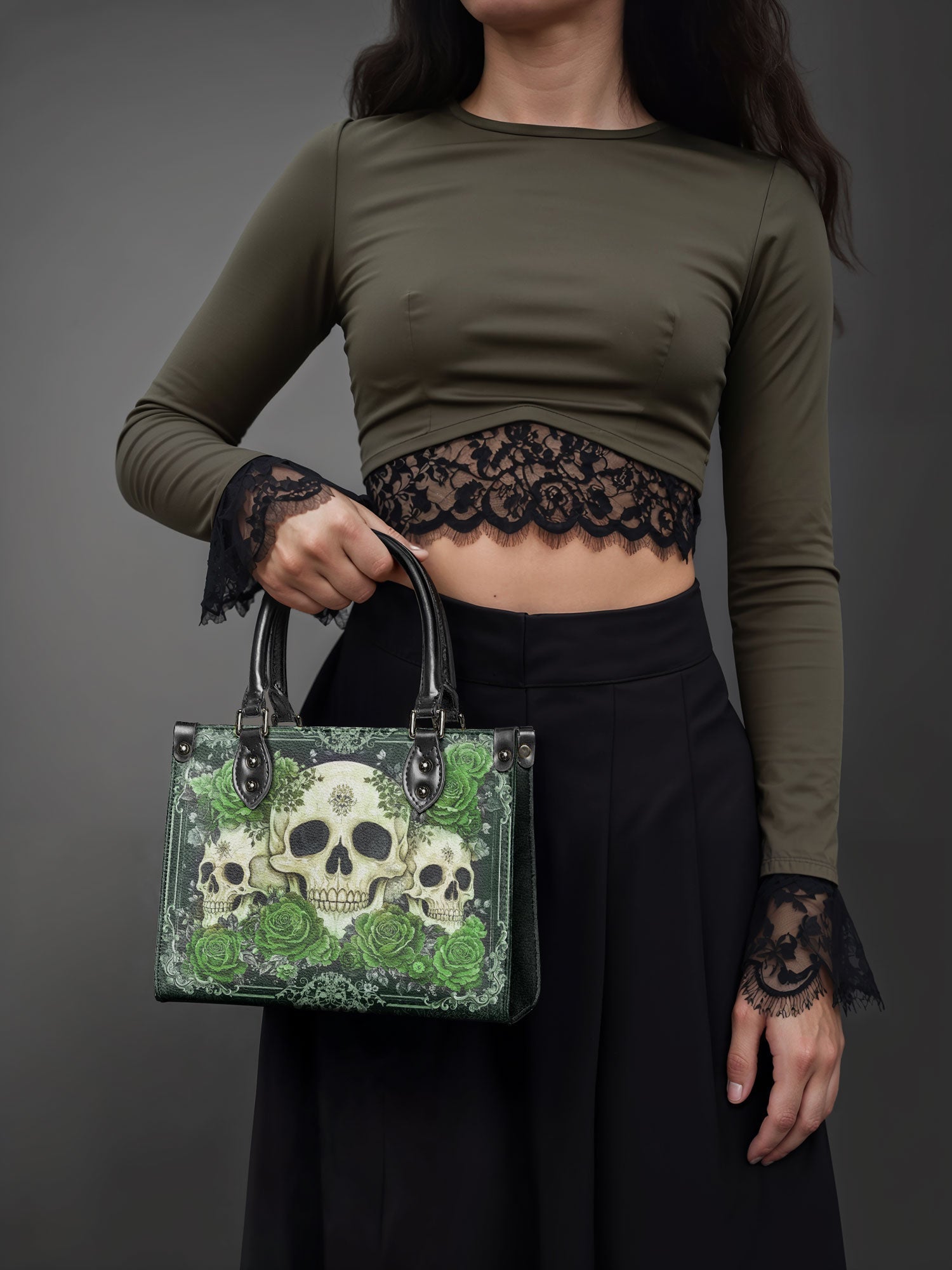 "Bloodrose" Poison Ivy - Black Interior - Small Leather Handbag