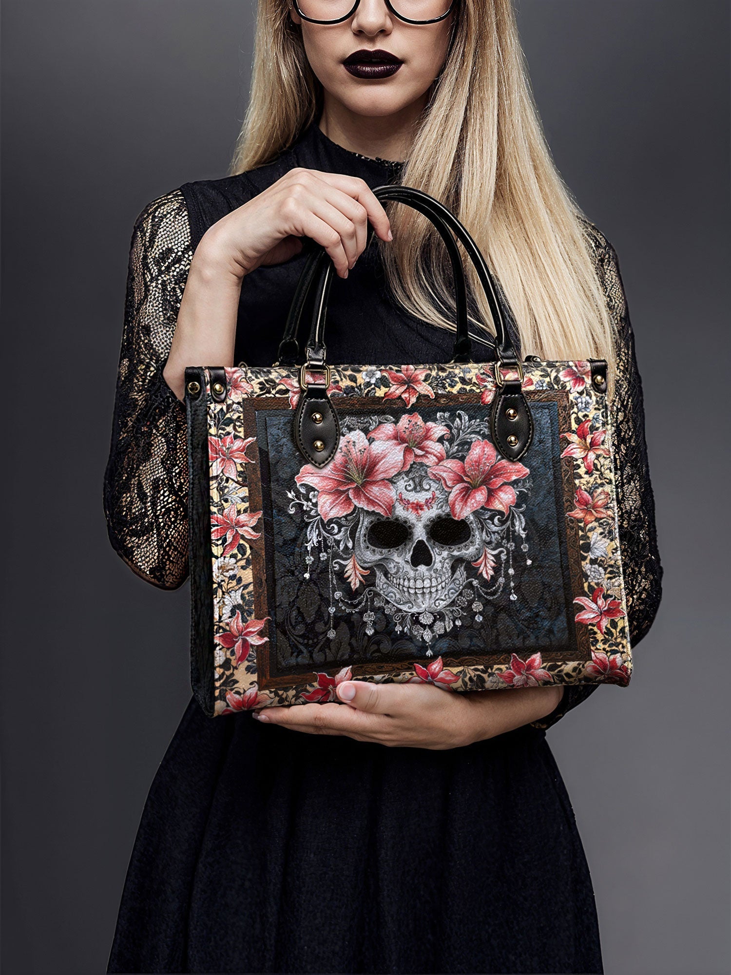 "Roselace" The Day-to-Night Skull Set