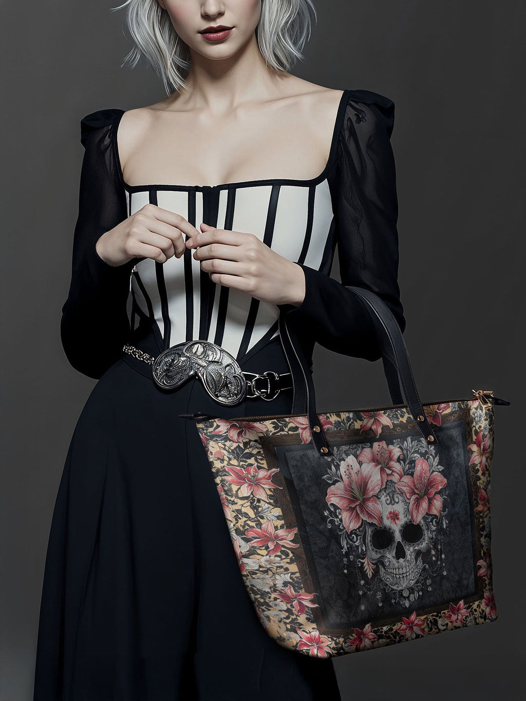 "Roselace" The Essentials Day-to-Night Skull Set