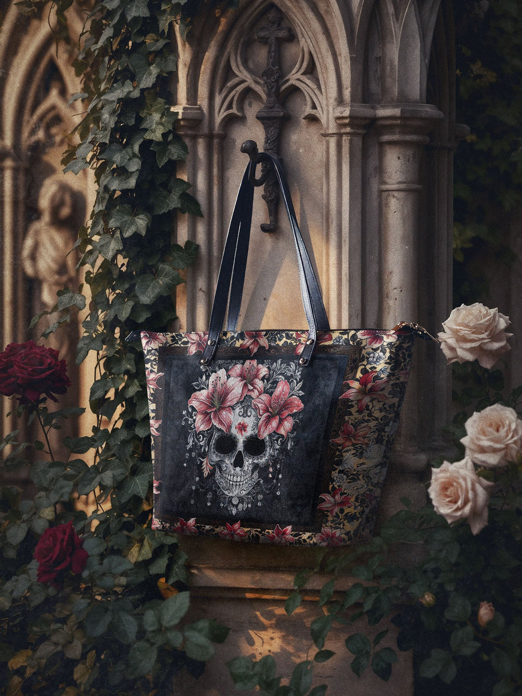 "Roselace" Leather Tote Bag
