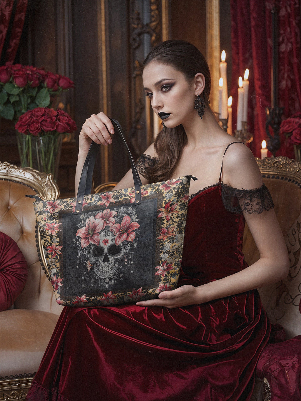 "Roselace" The Essentials Day-to-Night Skull Set
