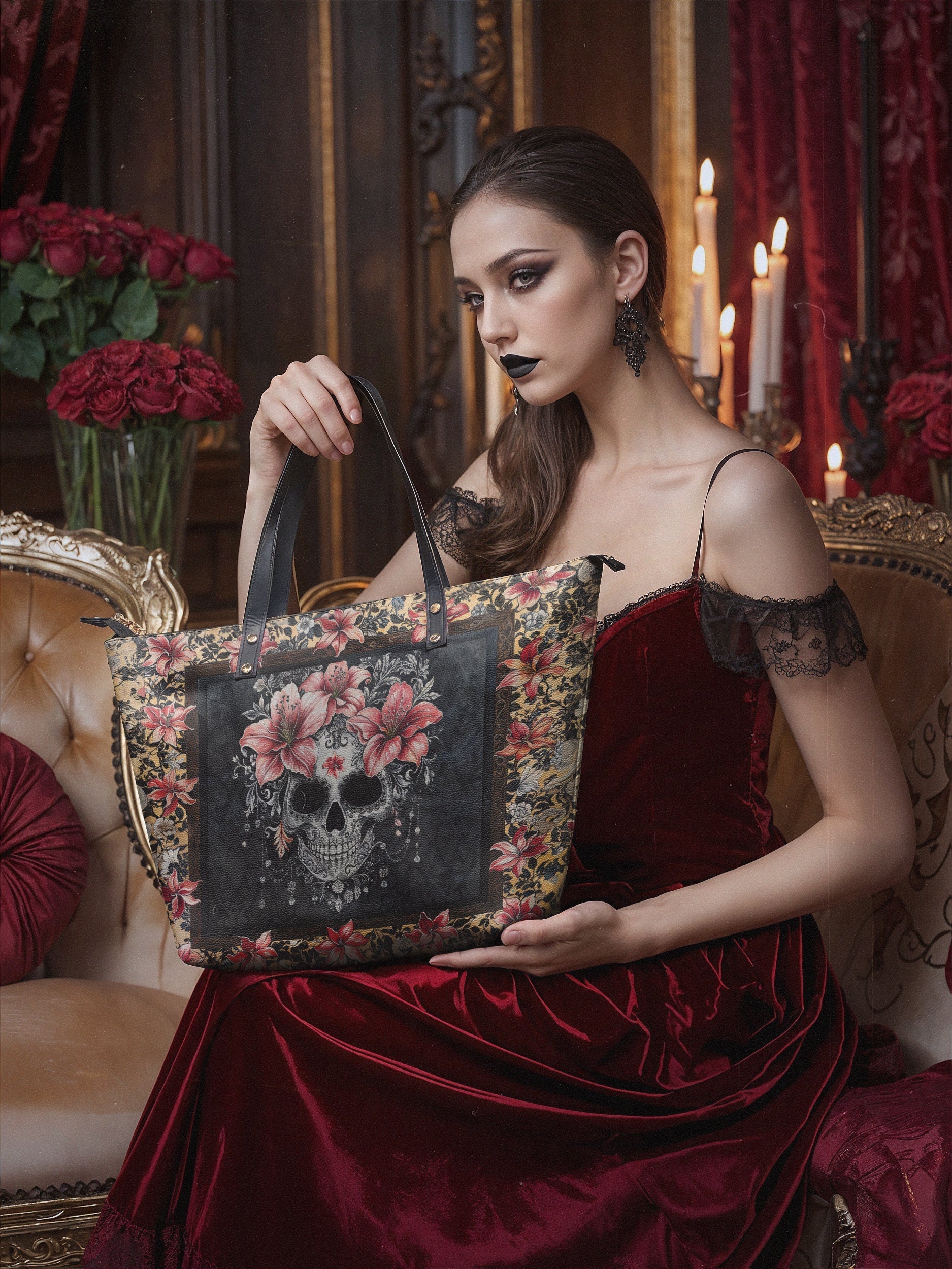 "Roselace" The Essentials Day-to-Night Skull Set