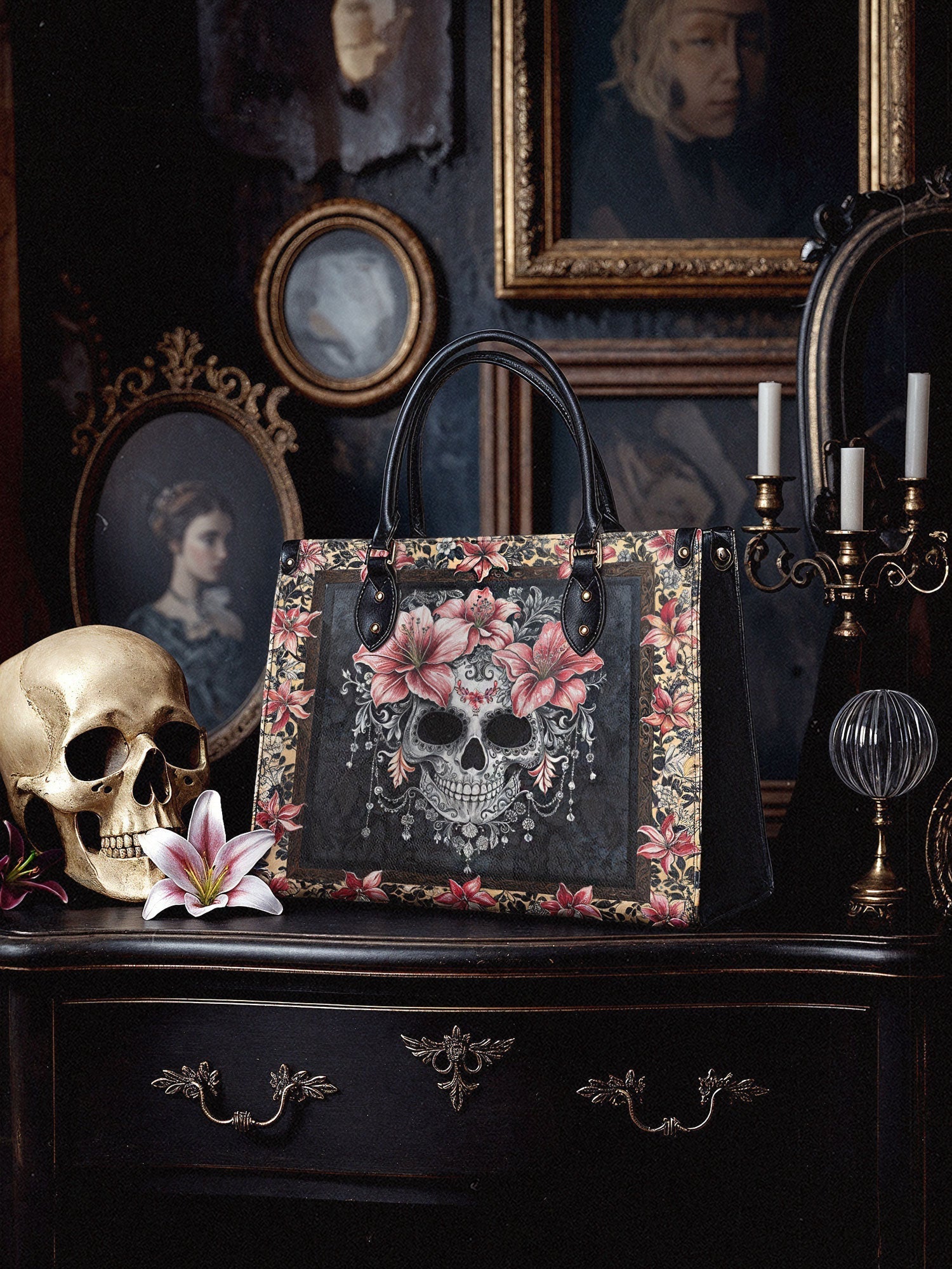 "Roselace" The Day-to-Night Skull Set