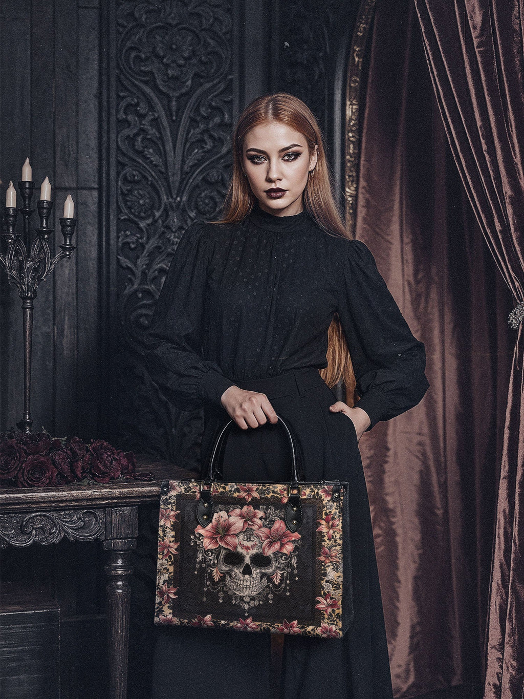 "Roselace" The Day-to-Night Skull Set