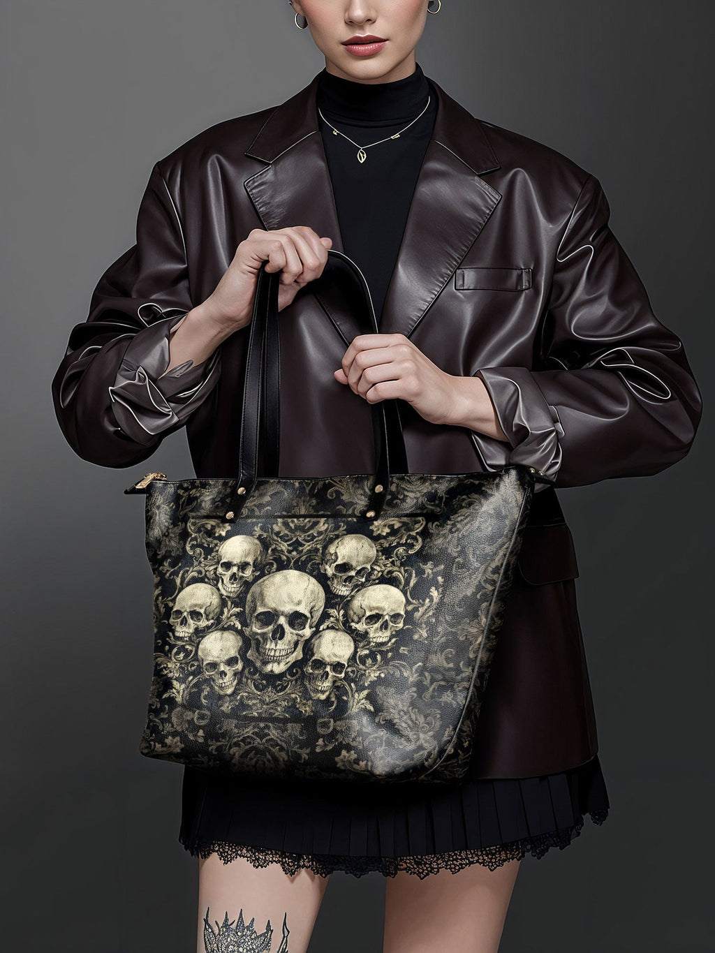 "Deathmark" Leather Tote Bag