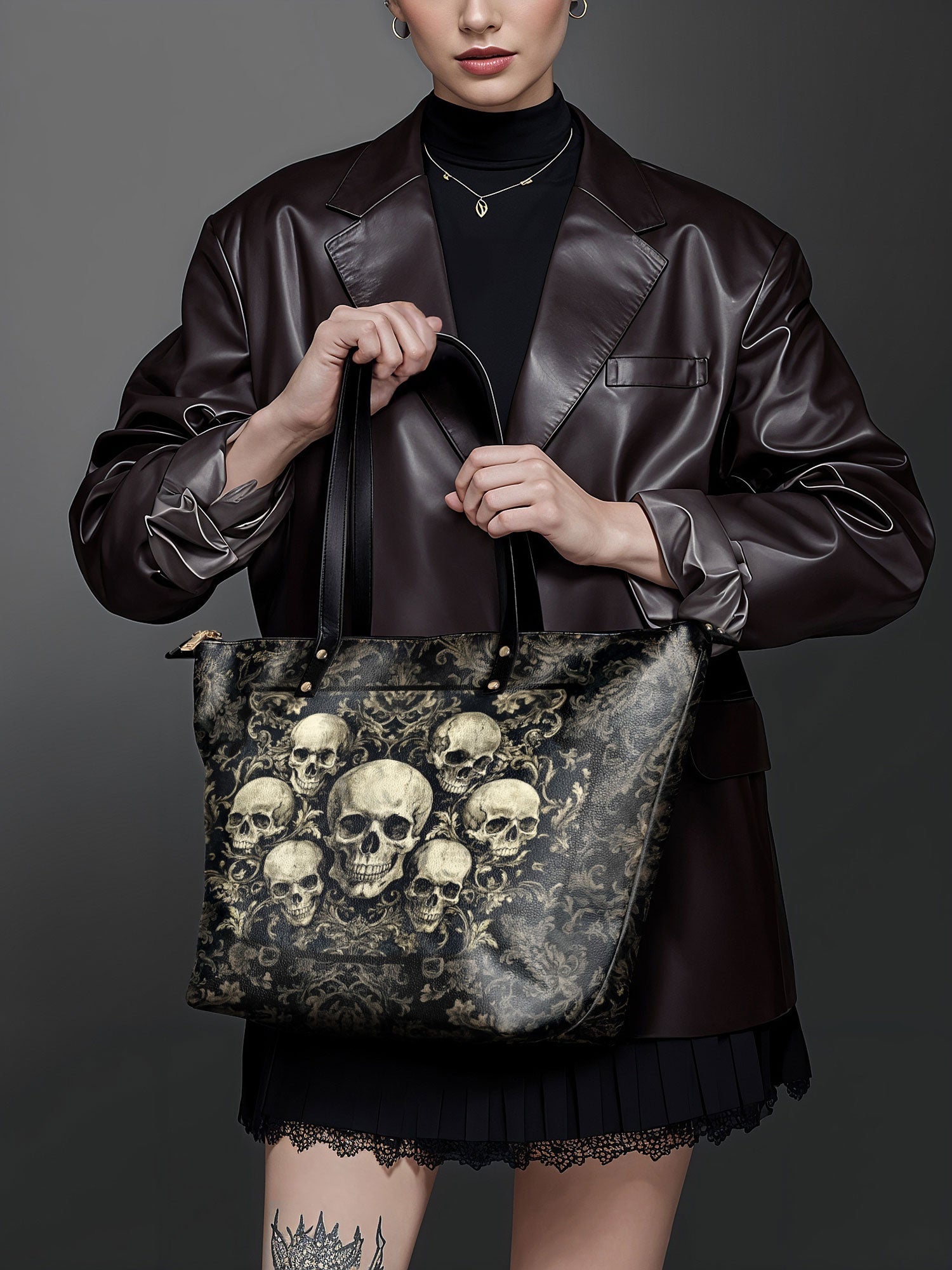 "Deathmark" Leather Tote Bag